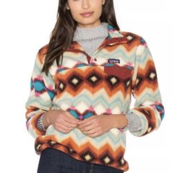 Patagonia Lightweight Synchilla Snap-T Pullover timber twist geometric print XS