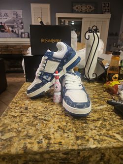 louis vuitton denim sneakers BLUE 