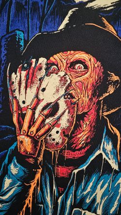 officially licensed Terror Threads black graphic tank top featuring Freddy Krueger from A Nightmare on Elm Street.
Super clean 
Size XS 
Excellent con