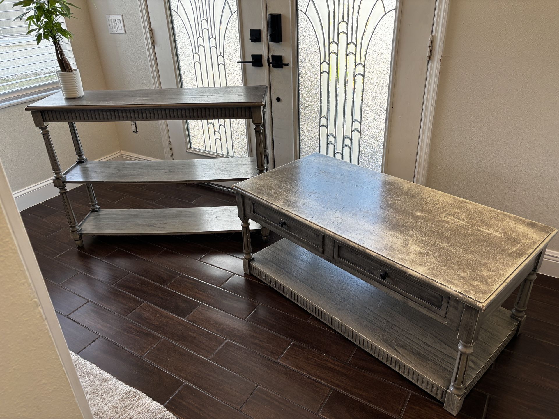 Rustic matching Entry/sofa Table and Coffee Table Set