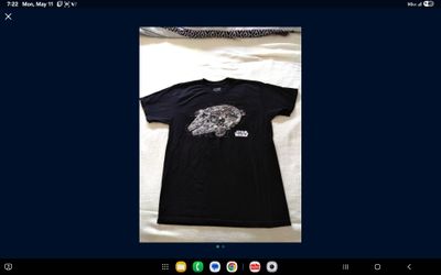 Star Wars T-Shirt - Millennium Falcon Blown Out Schematics Mens Large Cut-out