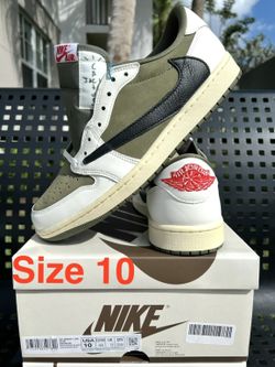 Jordan 1 Low Travis Scott Olive Sz 10 New Gamma Fragment