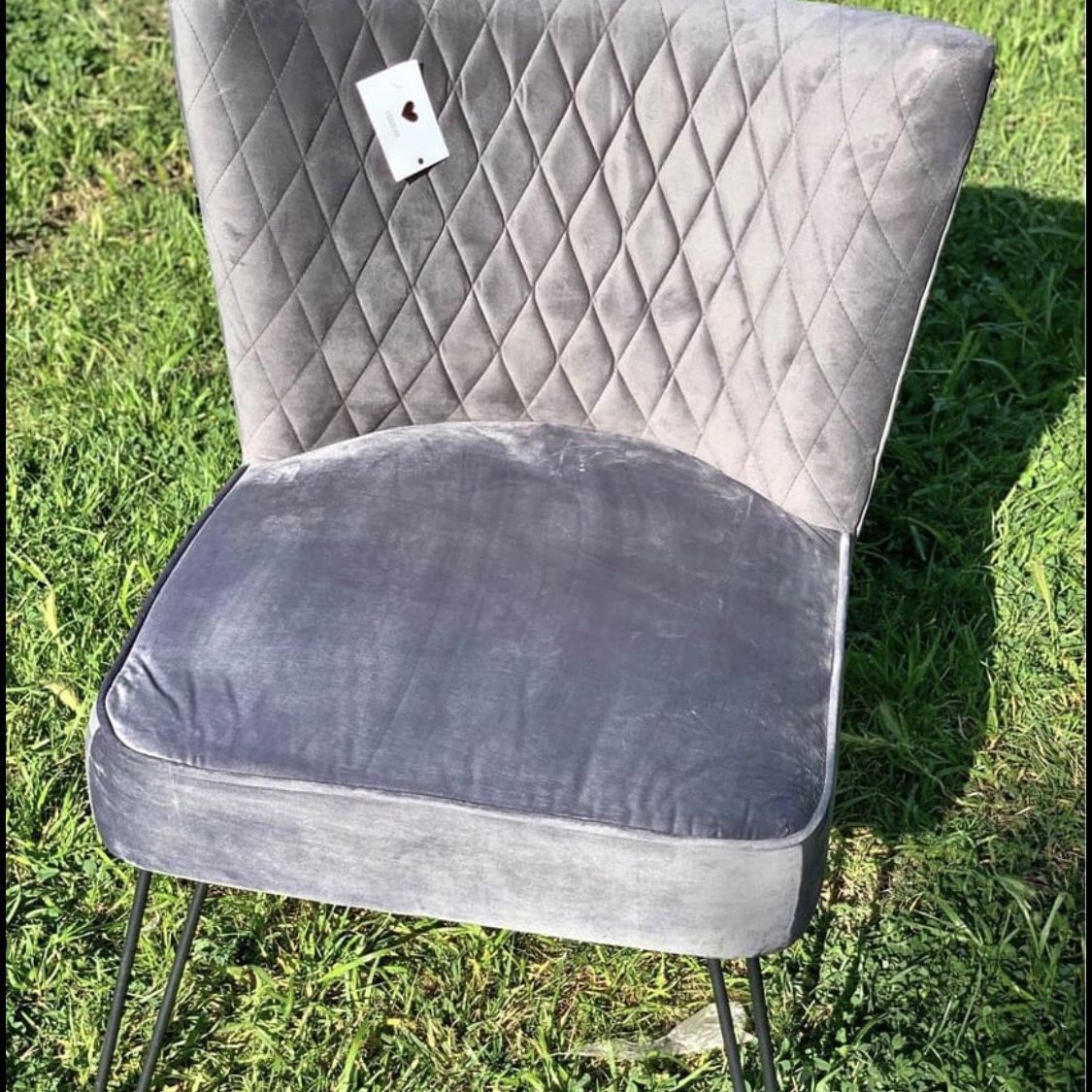 Grey Velvet Accent Chair