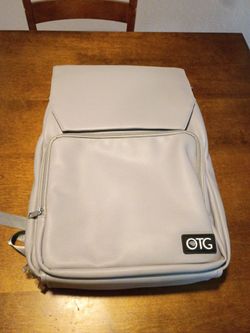 OTG Light Gray Faux Leather Backpack