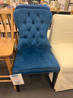 Abbyson Versailles Tufted Dining Chair – Navy Blue