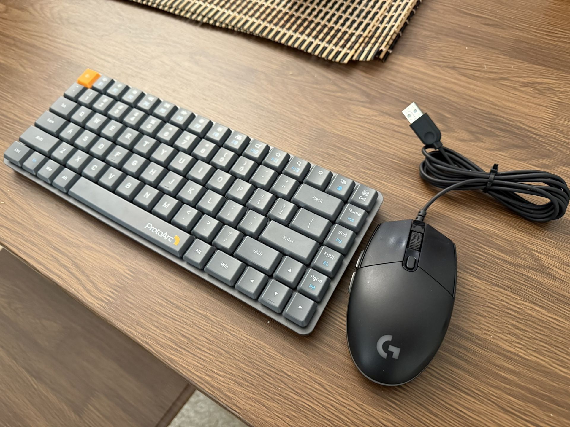 ProtoArc Wireless Mechanical Keyboard and Logitech G203 RGB Mouse