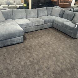 Large Custom Slate Gray Sectional (choose Other Colors/fabrics)
