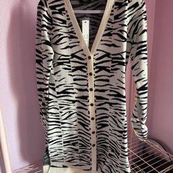 Small zebra print sweater dress