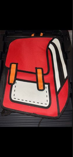 2D red backpack