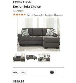 Gray Modern Kexlor Sectional Chaise Sofa by Ashley for Sale in San