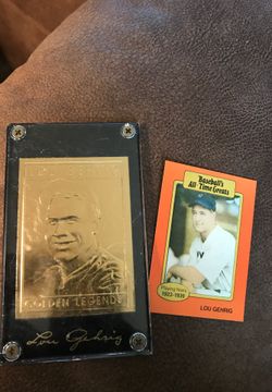 LOU GEHRIG 1994 GOLDEN LEGENDS 22K GOLD FOIL #GL3 & Baseball All-Time Greats Baseball ⚾️ Card⚾️ Lot!
