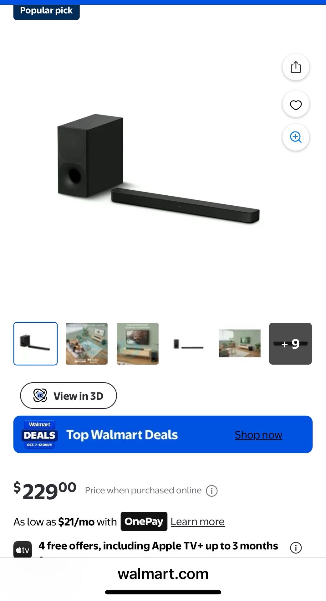 Sony Sound Bar And Sub Woofer