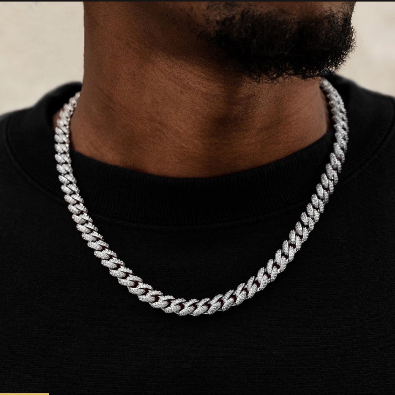 20 Inches 10mm Miami Cuban Link Iced Out Cz Diamonds White Plated Gold 