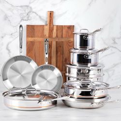 All-Clad Copper Core 5-Ply Bonded 10 Piece Cookware Set New