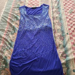 Beautiful Bodycon Dress With Side Rushing XL Sequined Shelfbra