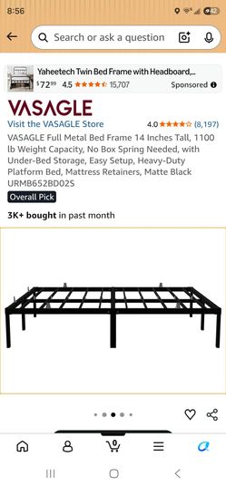Full metal bed frame