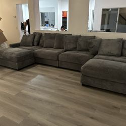 Brand New Corduroy Lined Modular Sectional Set