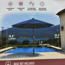 Sunvilla 10' Round Solar LED Market Umbrella