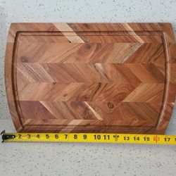 New! Acacia Wood Cutting Board With Juice Catcher, Charcuterie board, 18X12. Heavy Duty: Weight 6lb, 1 Inch Thick. Robert Stanley Signature Collection