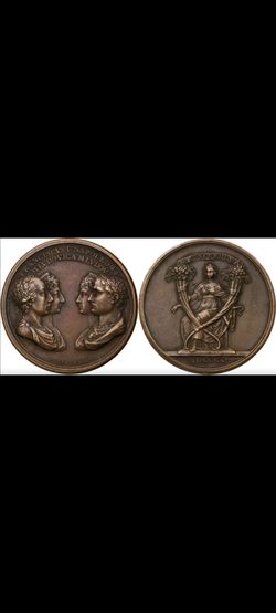 *FRENCH BRONZE MEDAL OF WEDDING OF NAPOLEON BONAPARTE AND MARIE-LOUISE*