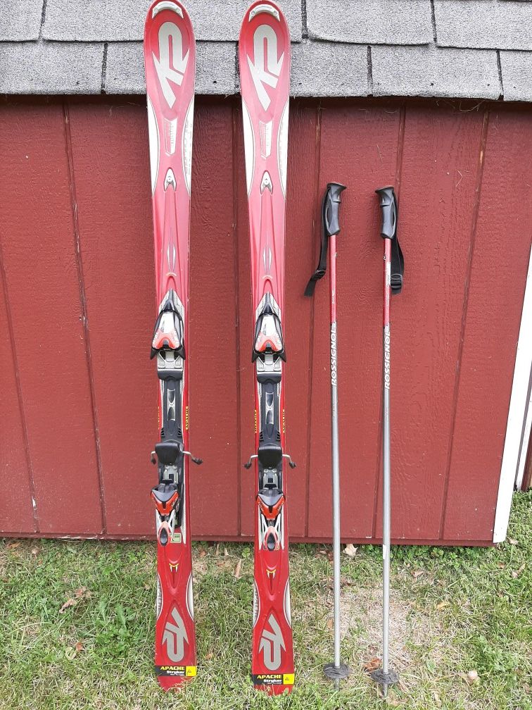 K2 Apache Stryker Skis & Rossignol Poles