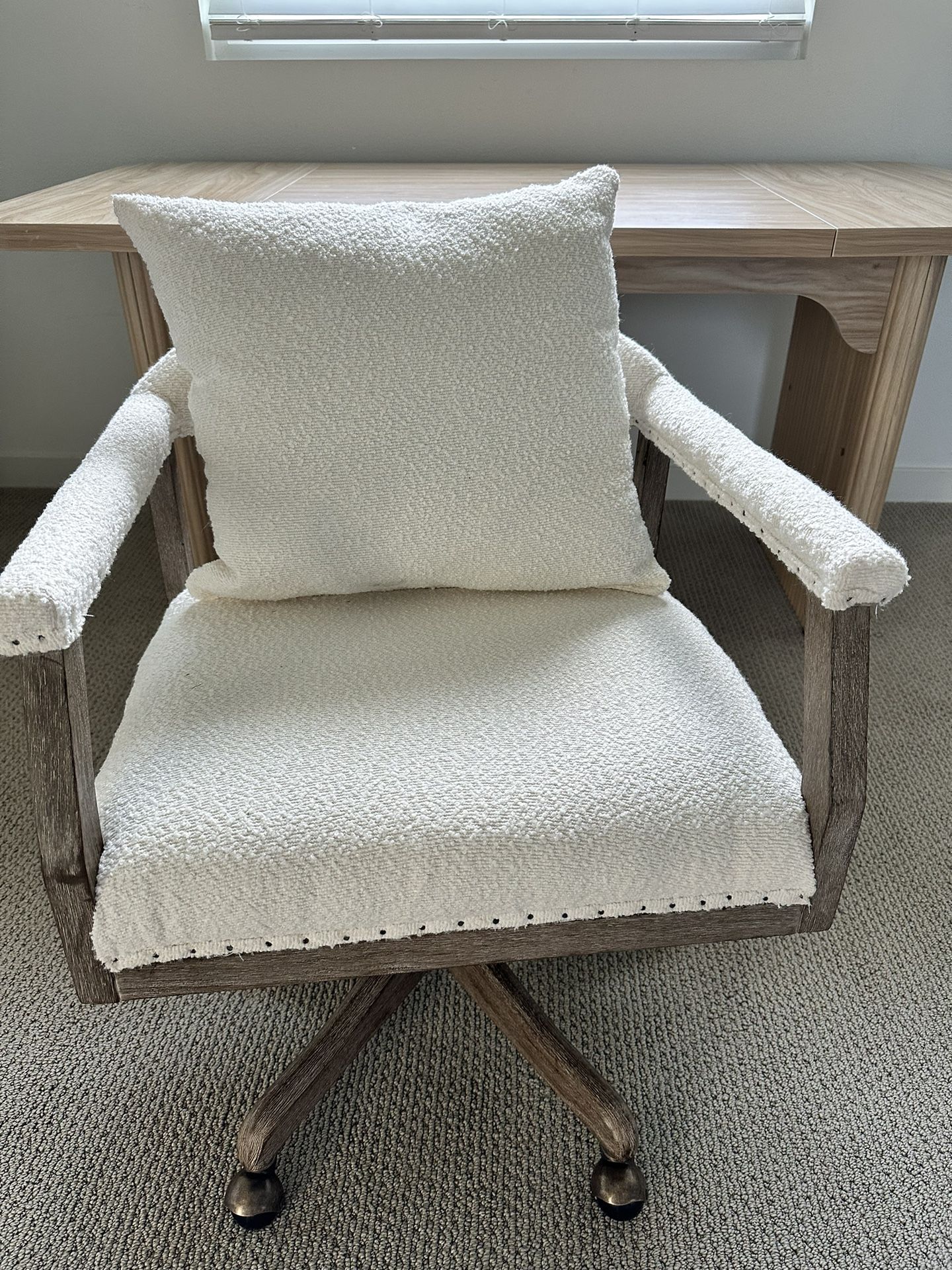 Cream Sherpa Office Chair