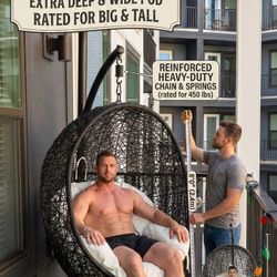 Extra Large Hanging Egg Chair w/ Stand – Big & Tall