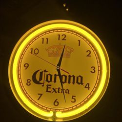 Corona Clock Beer Neon 