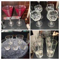 All Four (4) Sets Of Glassware  For $25.00