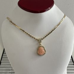 small pink buddha oro laminado