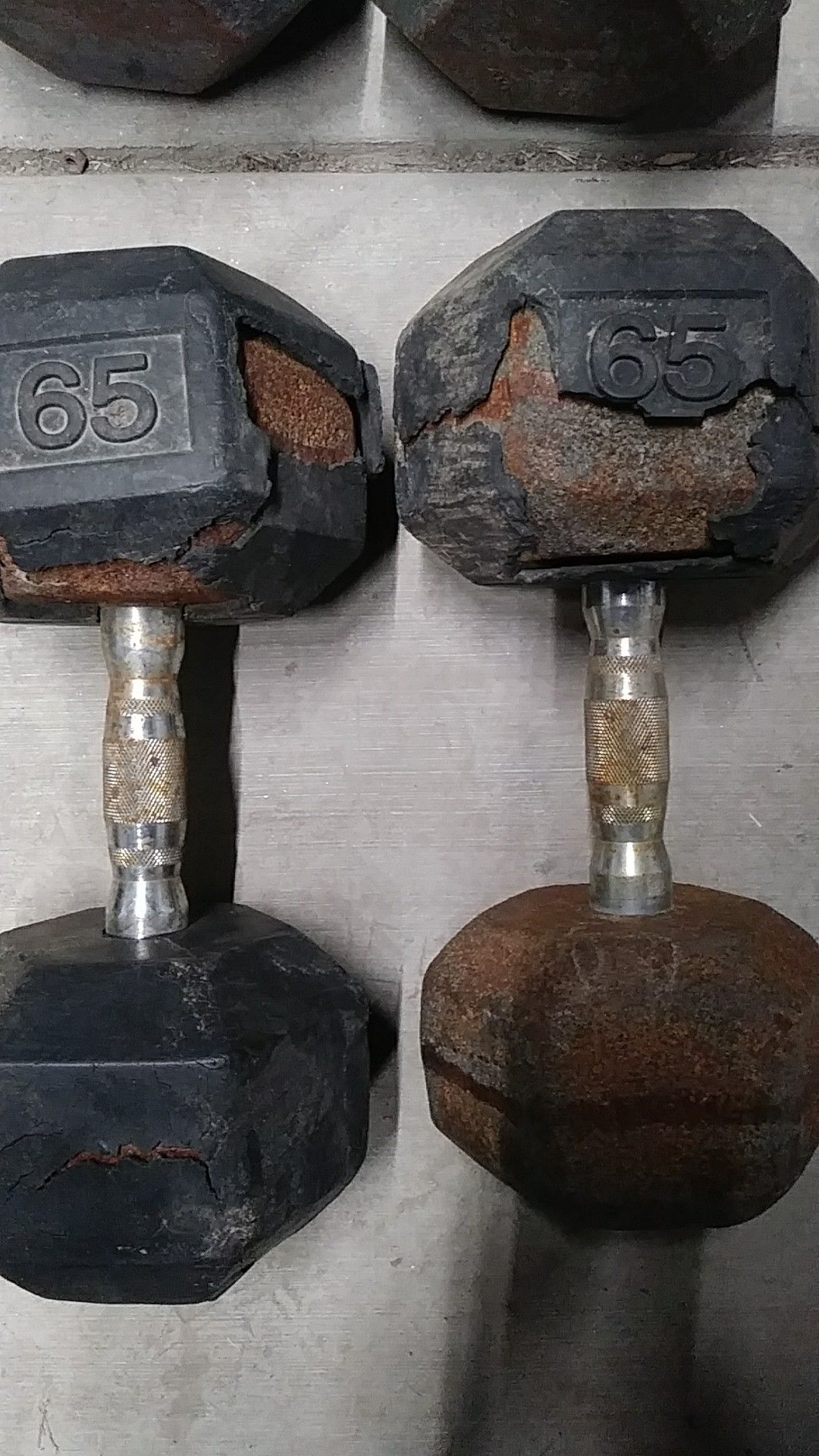 65 pound York dumbells