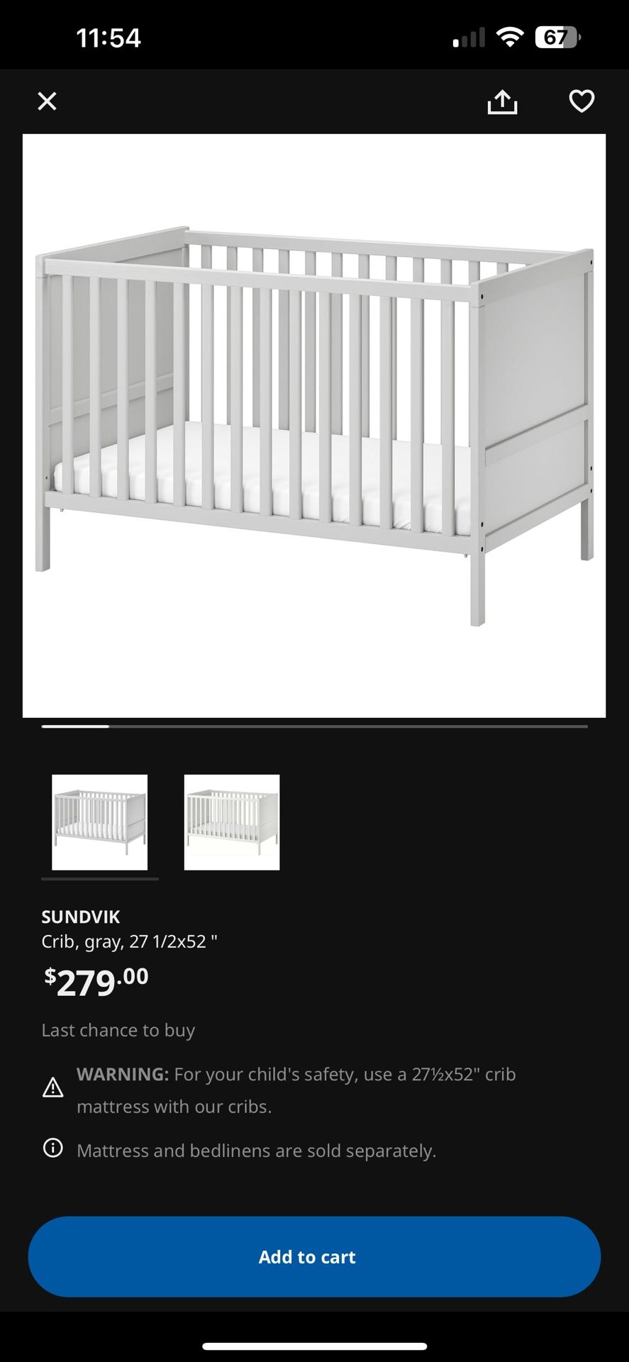 Crib, IKEA SUNDVIK
