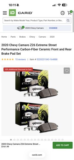 6 Gen Camaro SS Front And Rear Brake Pads