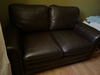 2 Seater Dark Brown Leather Couch