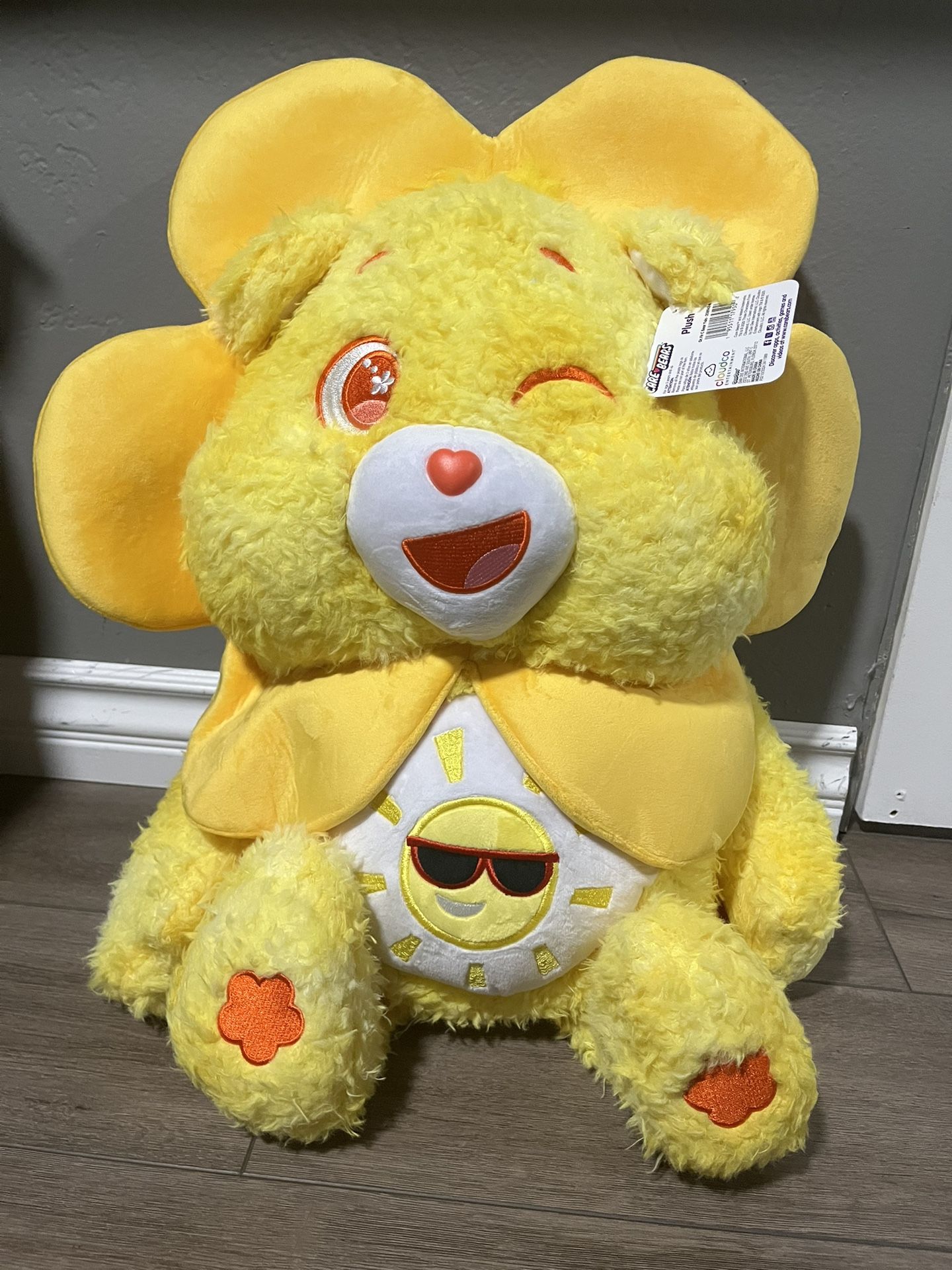 12.5ln Care Bears Funshine Bear with Flower Dress Up Plush