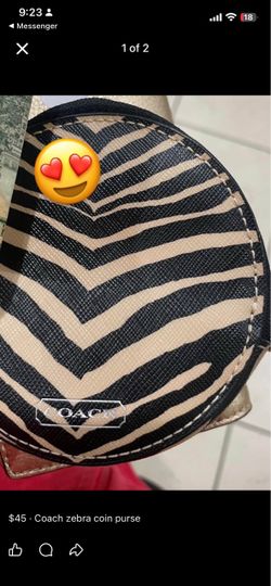 Coach zebra coin purse