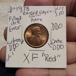 🇺🇸"Vintage." A. Lincoln Penny. (1978="D") Wt:3.10 ( W./ Errors) DDO. & Filled Die