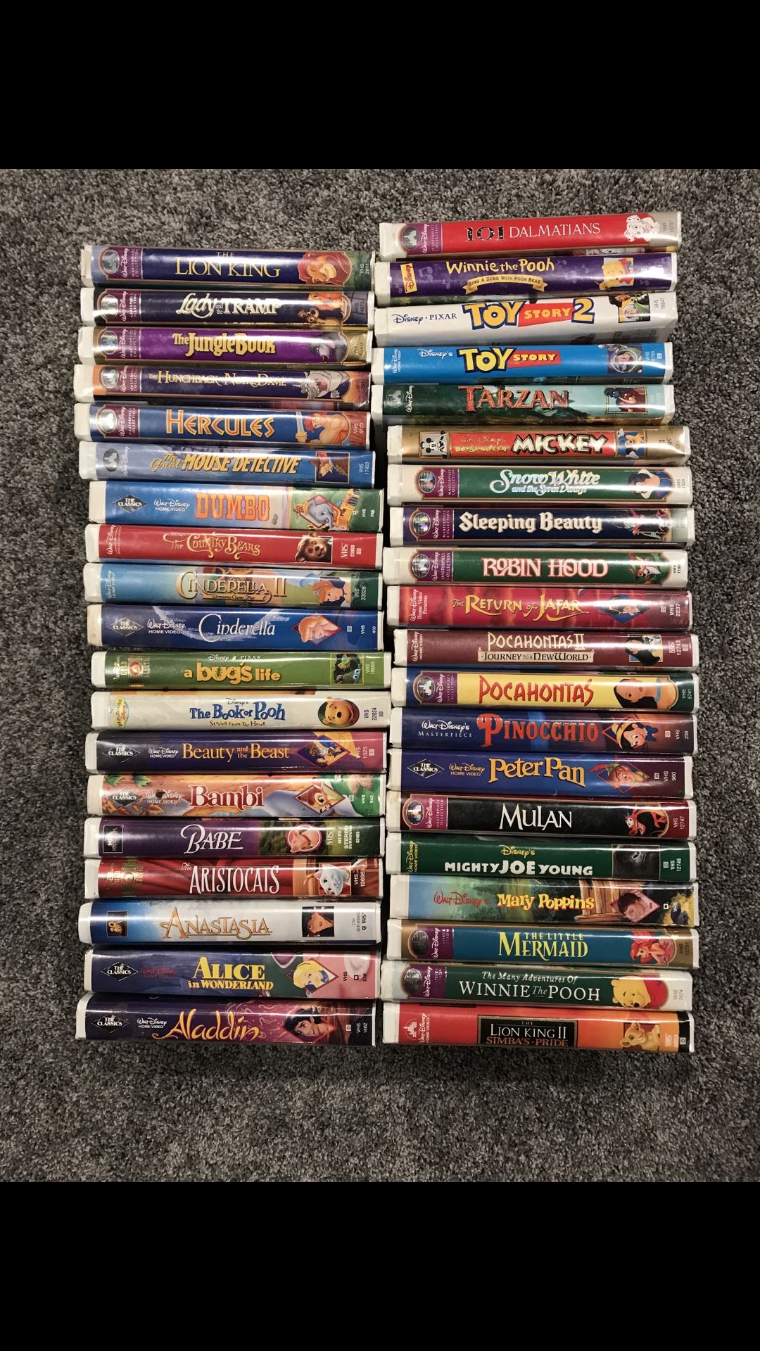 DISNEY VHS LOT of 39 titles