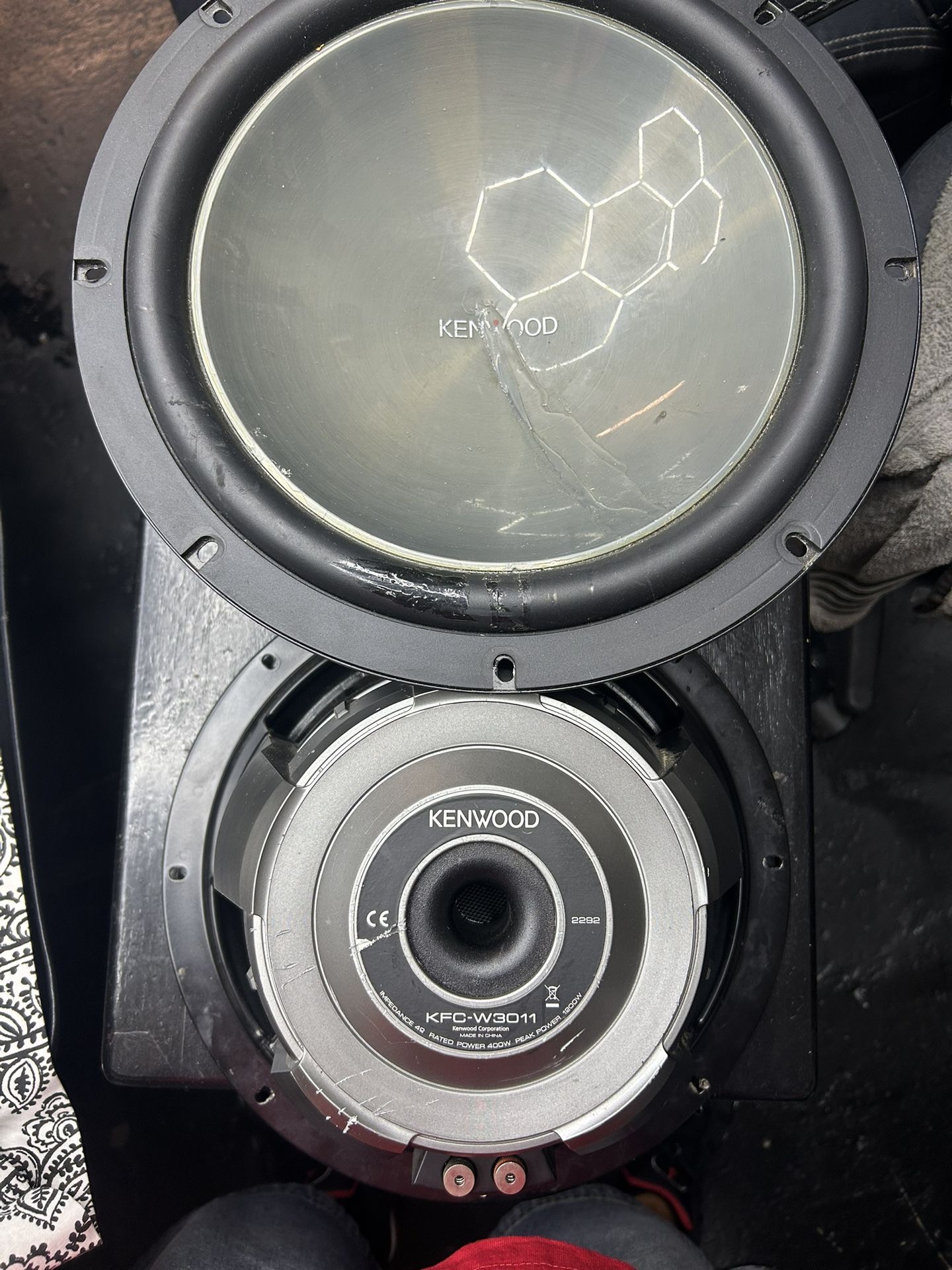 Pair Of Repaired Kenwood 4 Ohm 1200watts 12” Subs