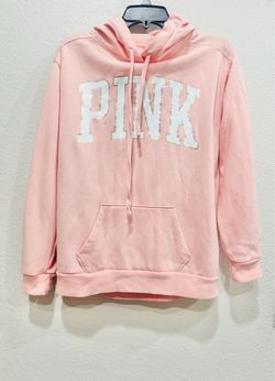 Victoria's Secret Light Pink Color Sweatshirt/Hoodie w/White PINK Logo - Size XS