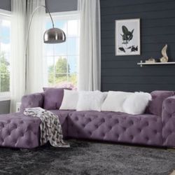 Brand New Purple Velvet Sectional
