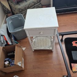 Wicker Nightstand Just Needs To Be Painted 