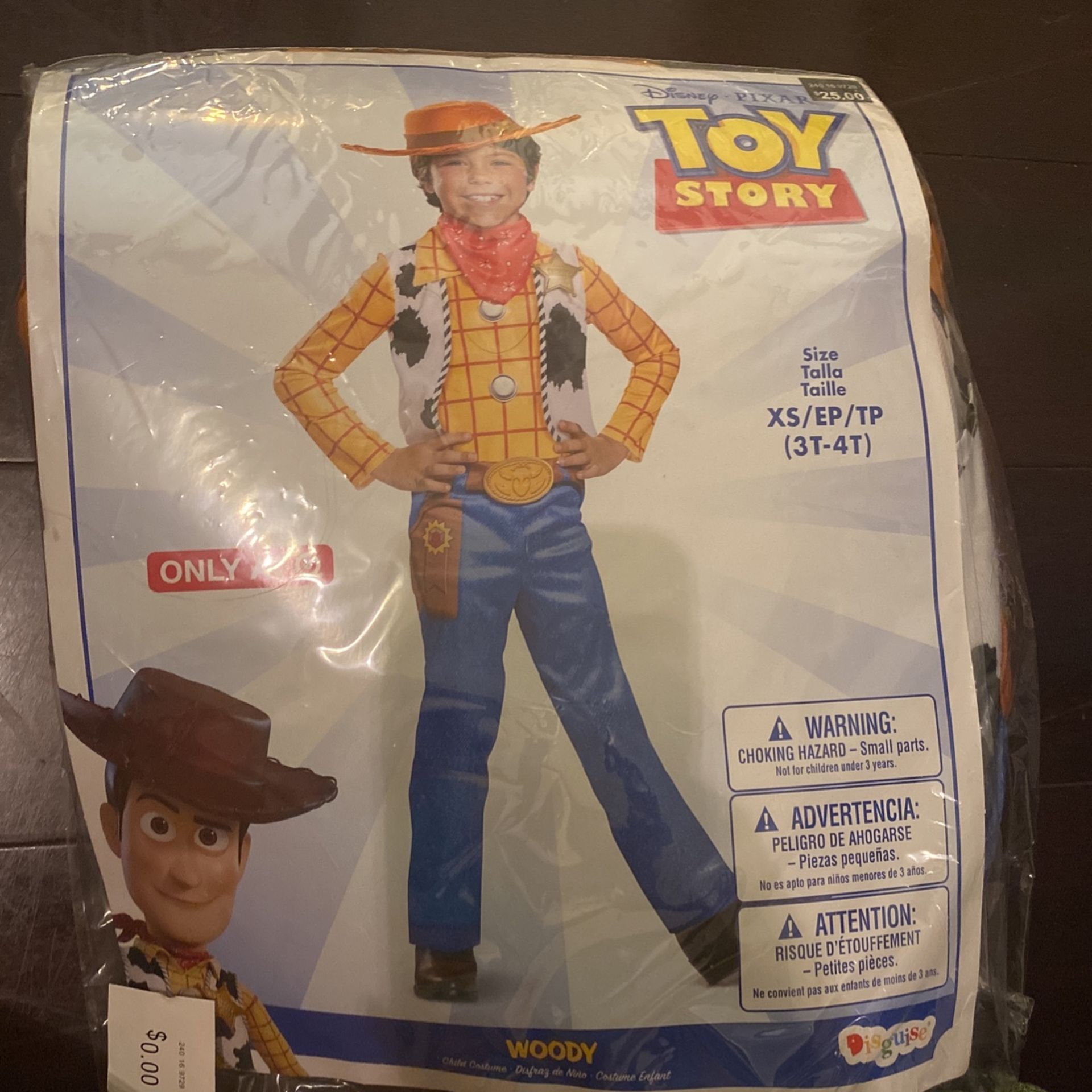 Woody Costume Toddler Size Xs New