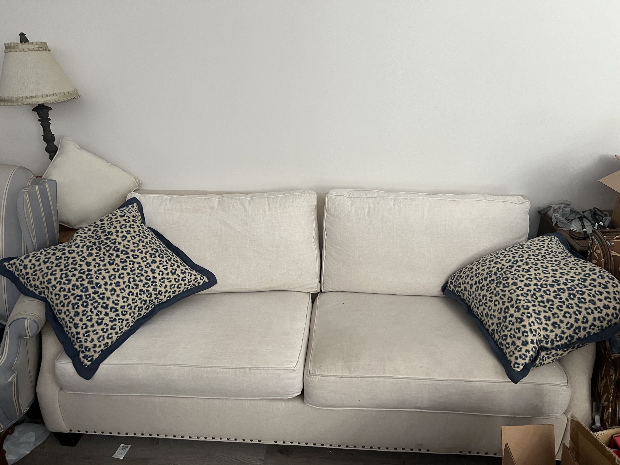 Medium Sized Cream Cloth Sofa FREE