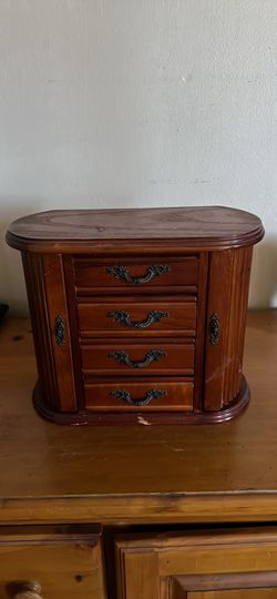 Vintage Wood Armoire Jewelry Box
