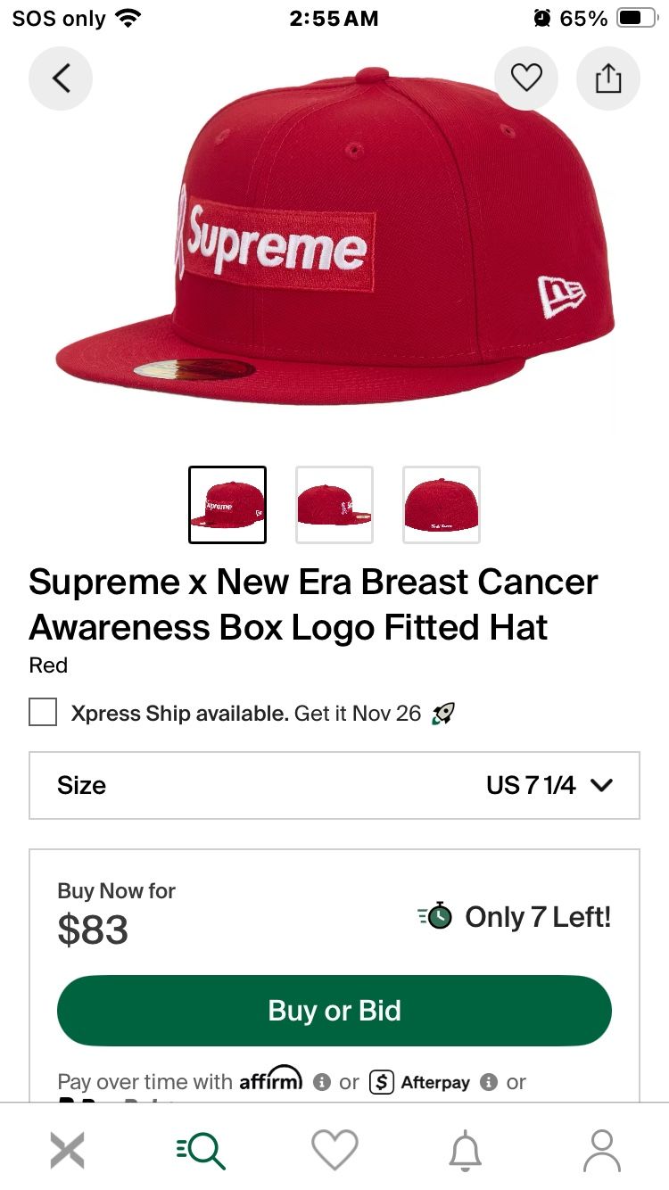 SUPREME X NEW ERA BOGO BREAST CANCER HAT