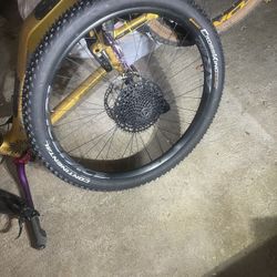 raceface 29 inch, comes with cassette and brand new tires 