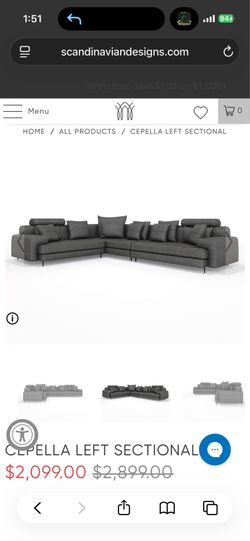 Dania Sectional + Ottoman - Excellent Condition