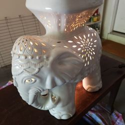 Vintage Ceramic Elephant Nightlight. 16" High, 20" Long, 9" Wide