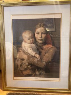 Mother And A Child By Gari (Julius) Melchers - Lithoprint